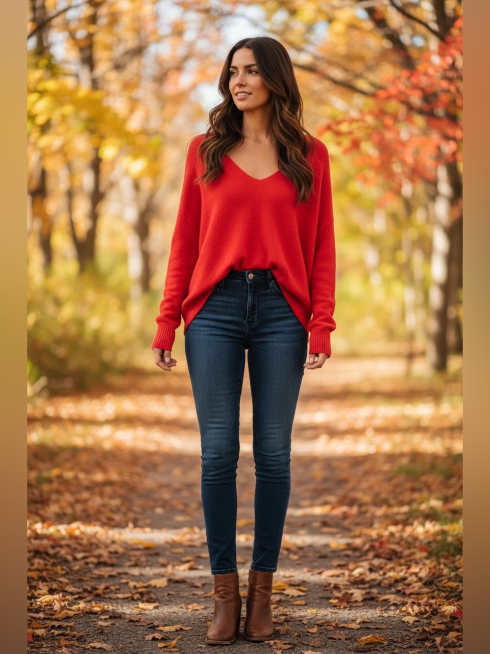 Universal Thread Red V-Neck Sweater — Women